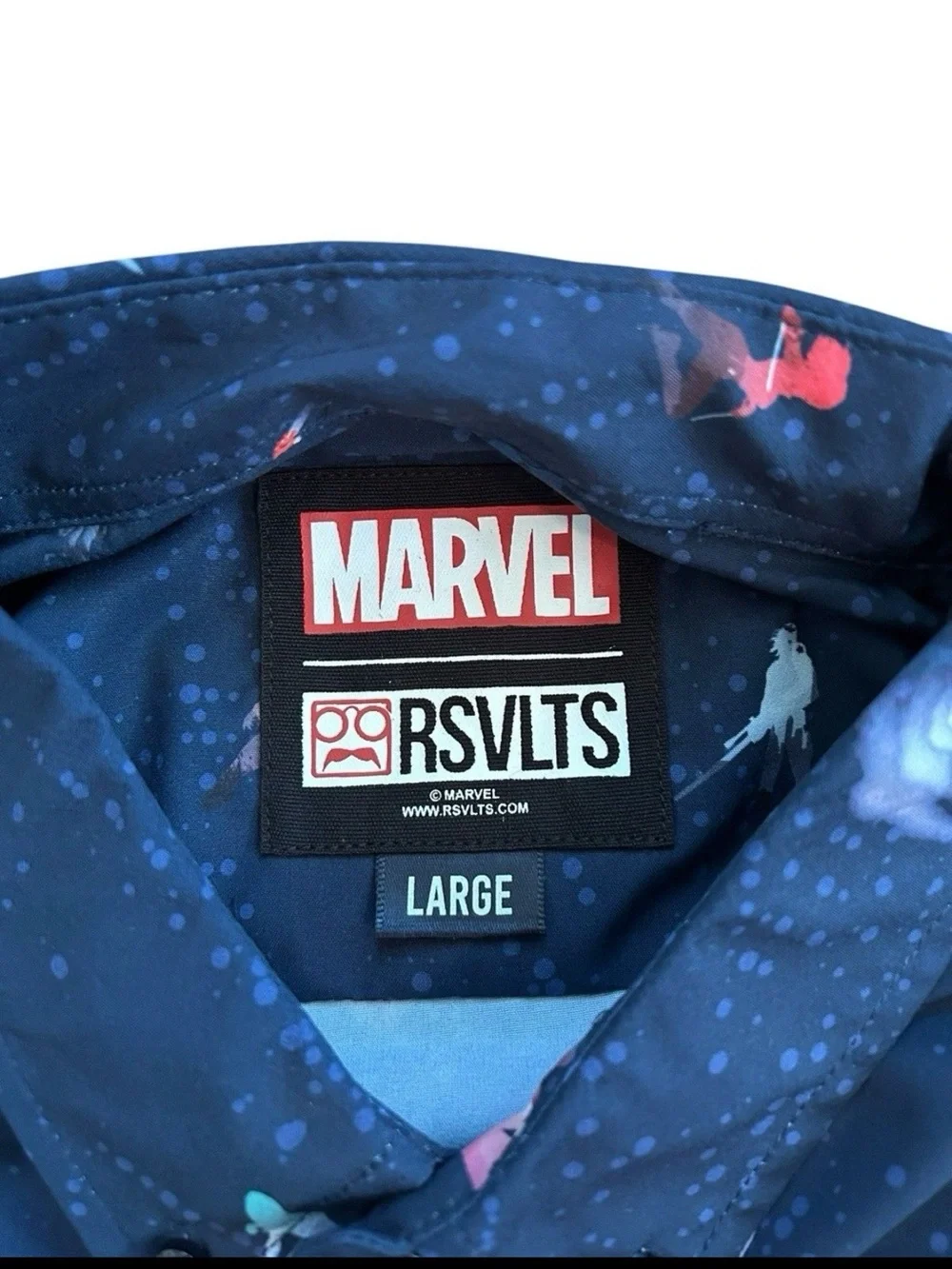 RSVLTS x Marvel Roll Call KUNUFLEX Button Up Shirt – Large – NWT
